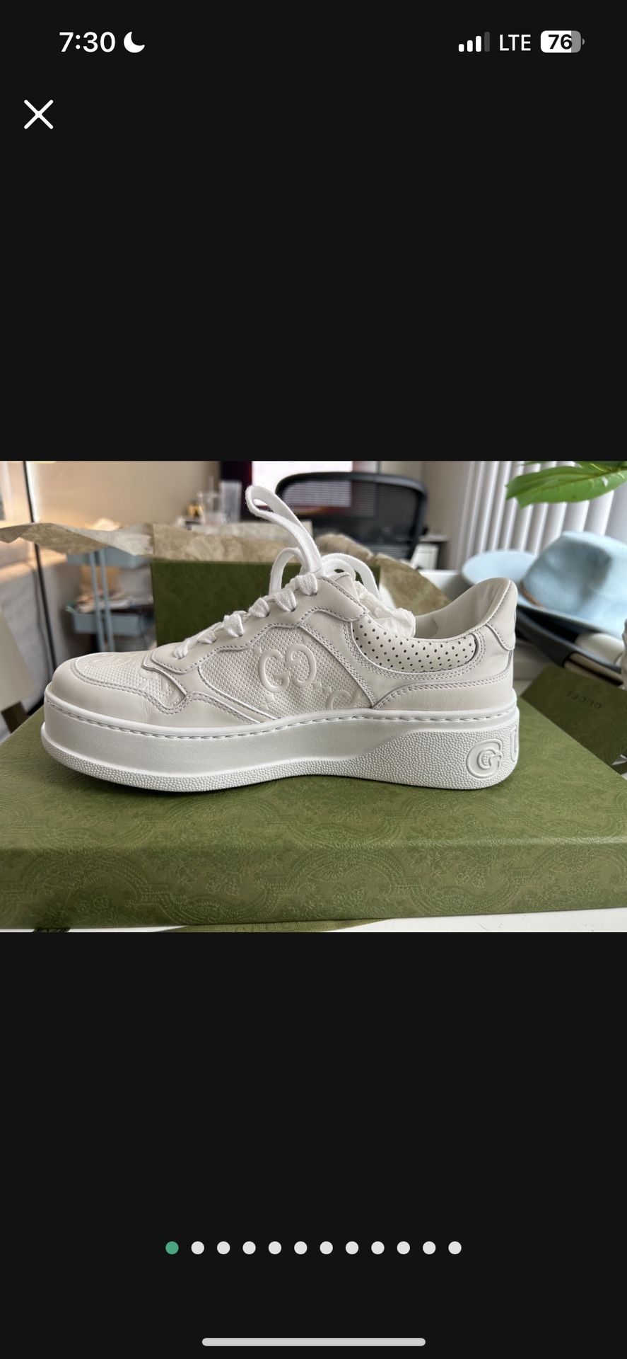 Brand new GG Embossed leather White Sneakers