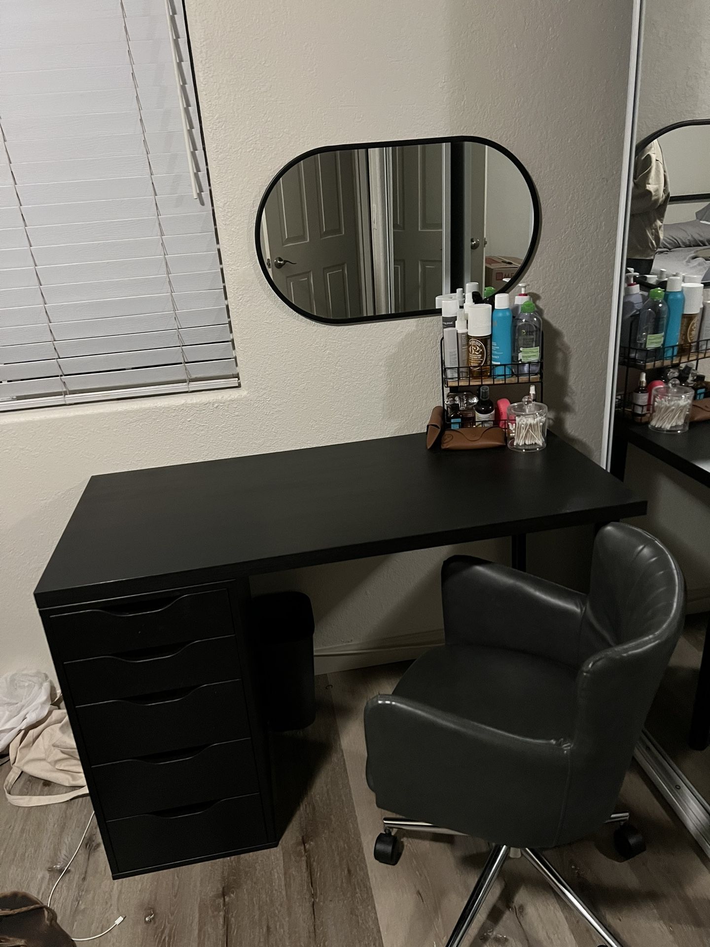IKEA VANITY/DESK with chair and mirror