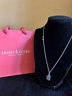 James Avery Retired Bluebonnet Charm Pendant Necklace 