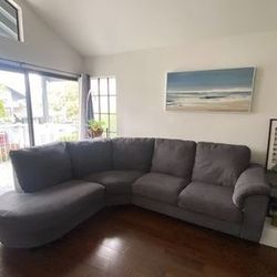 Fabric Grey Corner Sofa Set