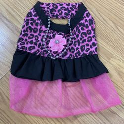 Medium Pink And Black Leopard Dog Dress