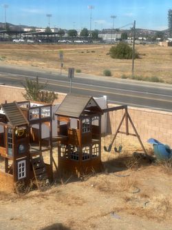 Wooden Outdoor Playset with Swings