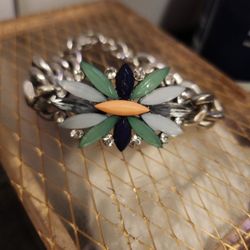 VINTAGE CRYSTAL/STAINLESS BRACELET