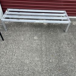 GSW 8-Inch High All Welded Aluminum Dunnage Racks with Plastic Feet, 48”L x 14”W x 8”H 