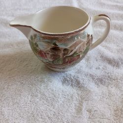 Vintage Johnson Brothers "Historic America" Creamer Pitcher In The "Railroad Little Falls" Pattern