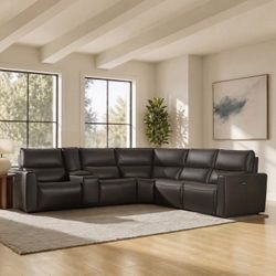 AIDEN & IVY® Grove Leather Power Reclining Sectional with Power Headrest $2299.99