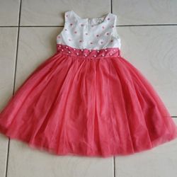 ✅#10480-10 Kids Party Dress Richie House Los Angeles,Size 5/6,White/Salmon.