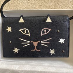 Charlotte Olympia Feline Purse In Navy