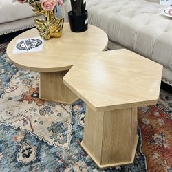 2-Piece Beige Coffee Table Set – Stylish & Minimal PHT