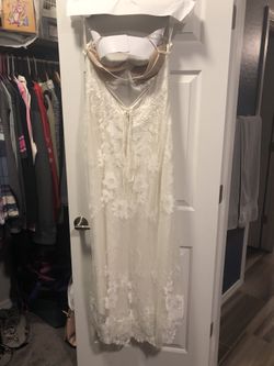 Crisscross back wedding dress