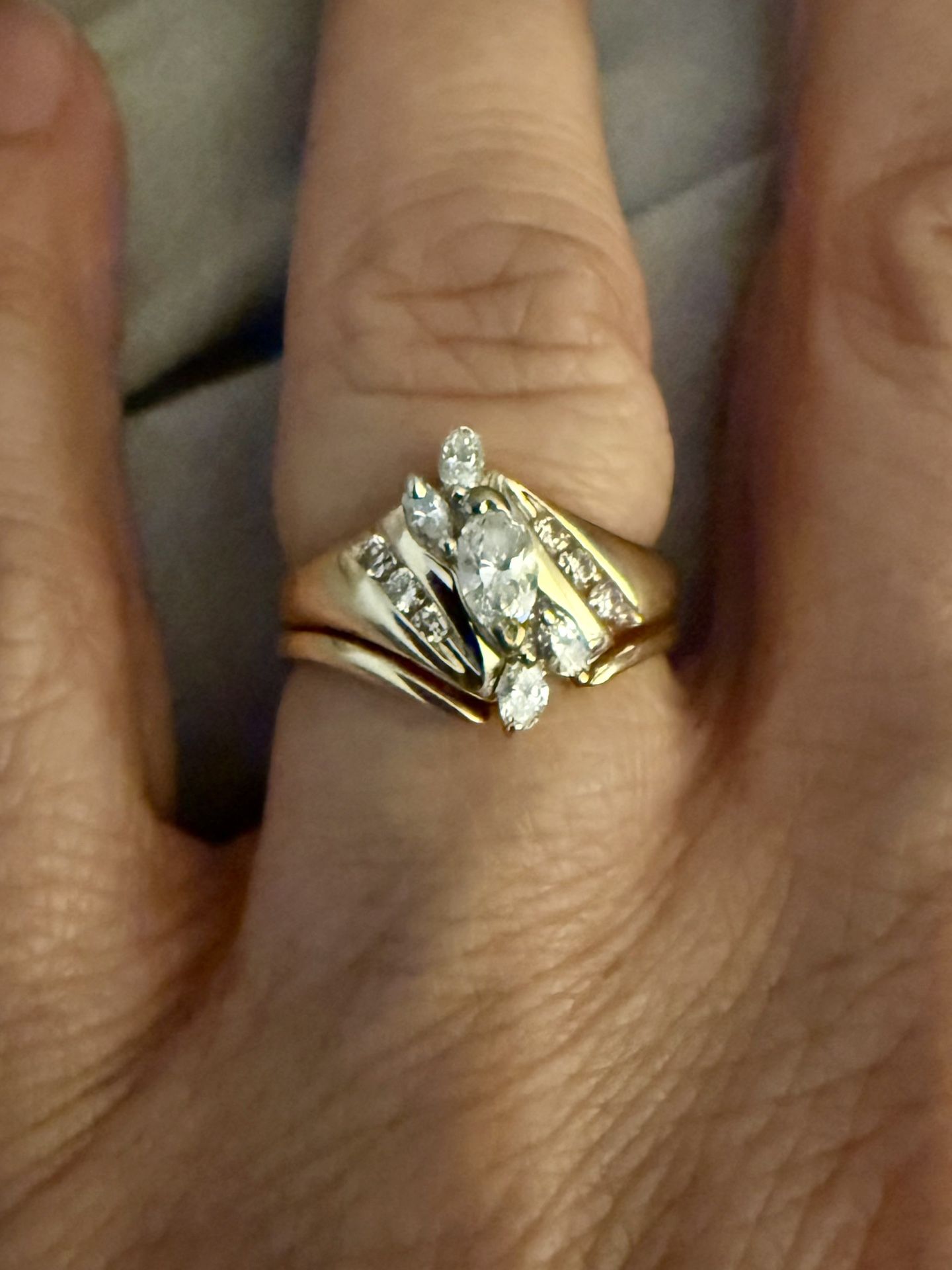 Vintage Marquise Diamond Wedding Set