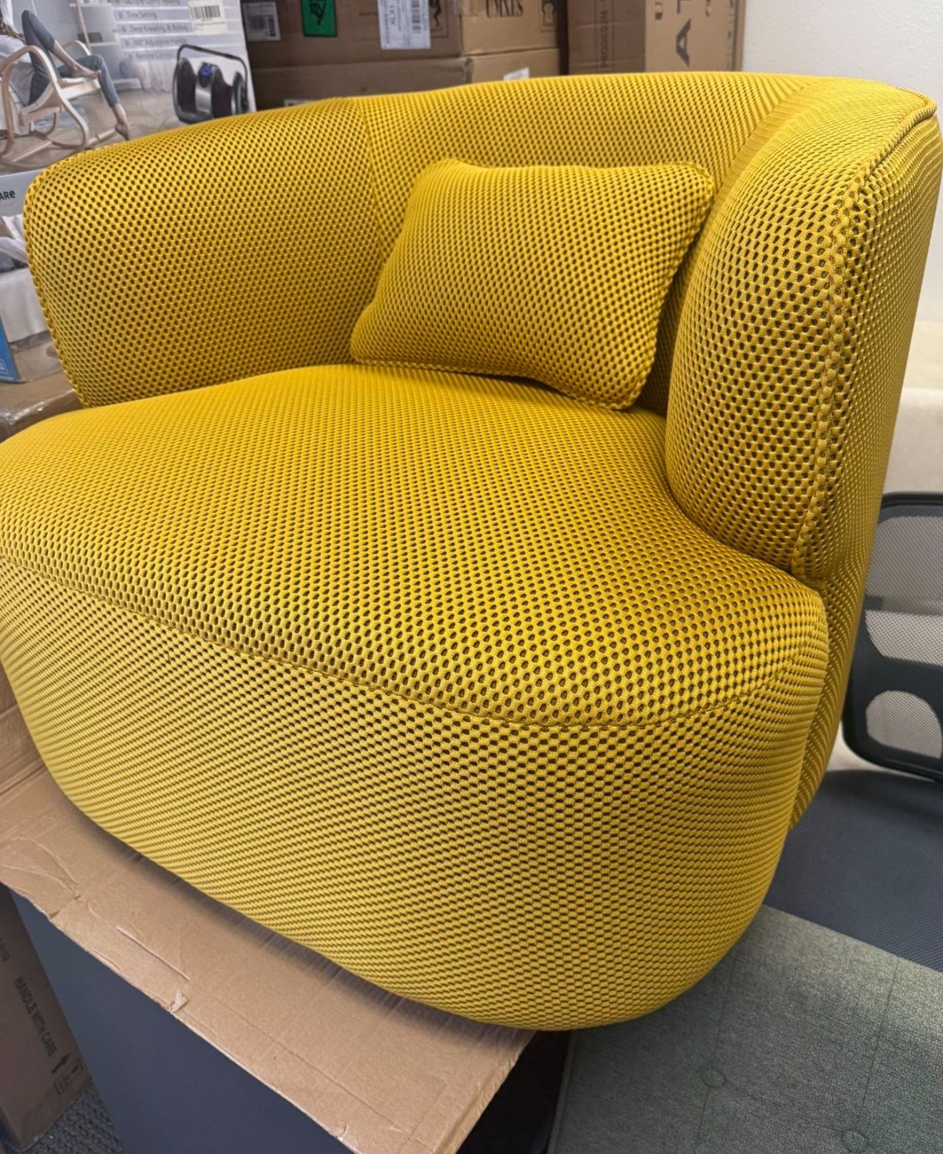 Set Of 2 — New Assembled 360° Swivel Vacuum Compressed Single Sofa