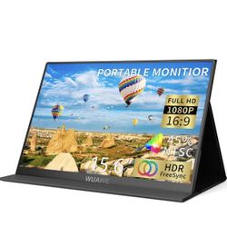 Portable Monitor,15.6-AA 1080P 72% NTSC 98% sRGB USB C HDMI Travel Monitor for Laptop, External Second Computer Monitor with HDR Freesync Low Blue Lig