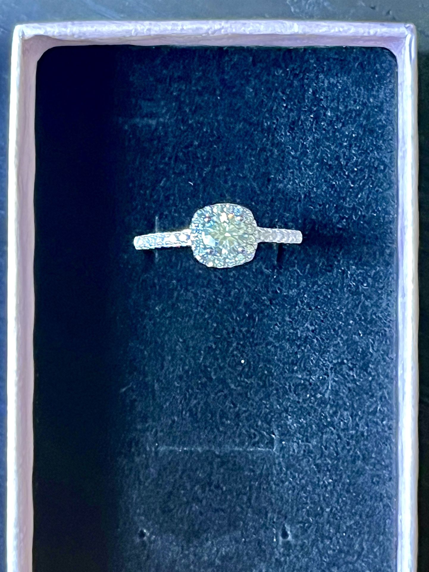 Diamond Square Halo Ring