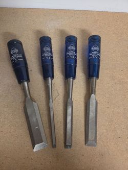 Vintage Blue Grass Wood Chisel Set – 4 Pieces