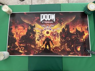 Huge Doom Eternal Lithograph Bethesda ID Software Slayer Big Box Pc Game