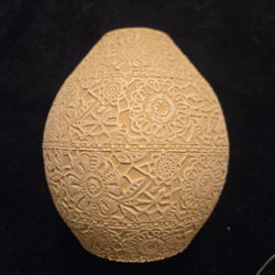 Machine stamped Floral Ceramic Vase