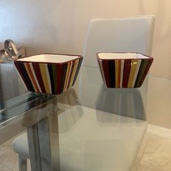 Ceramic Bowls Vintage simple Addi+ions By The Pampered Chef Stripes Set Square Bowls