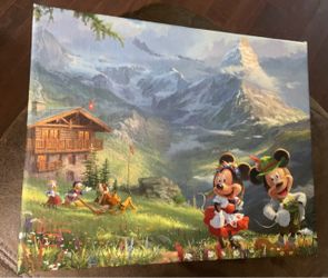 Disney Mickey and Minnie in the Alps Thomas Kinkade