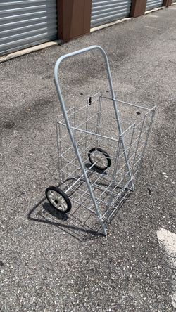 Rolling grocery cart and shelf