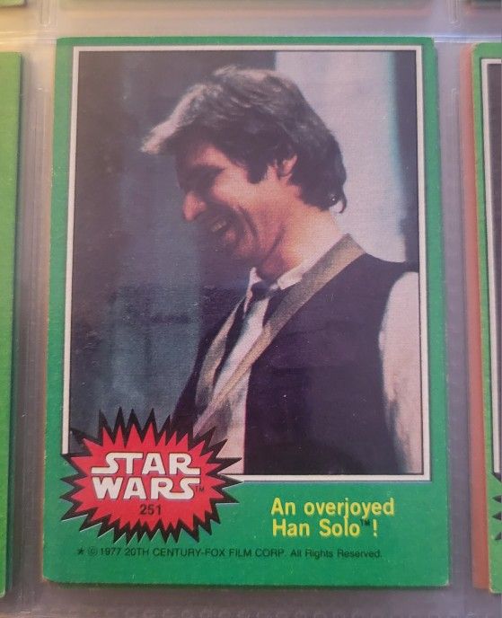 1977 Topps Star Wars #251 An Overjoyed Han Solo! card