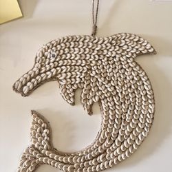 Cowrie Shell Dolphin Wall Decor