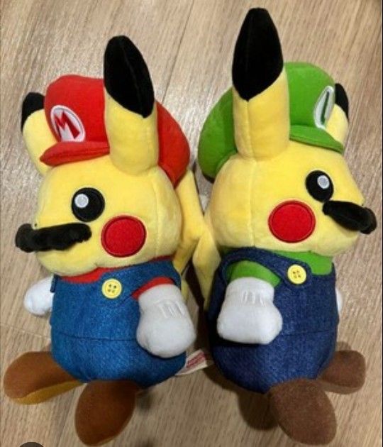 Mario And Luigi Pikachu Plushies
