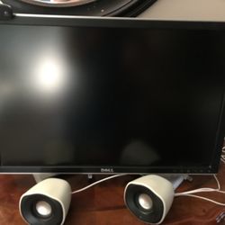 Samsung Monitor, Deli Monitor Speakers And Camera