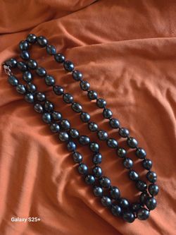 34" South Sea freshwater black pearls