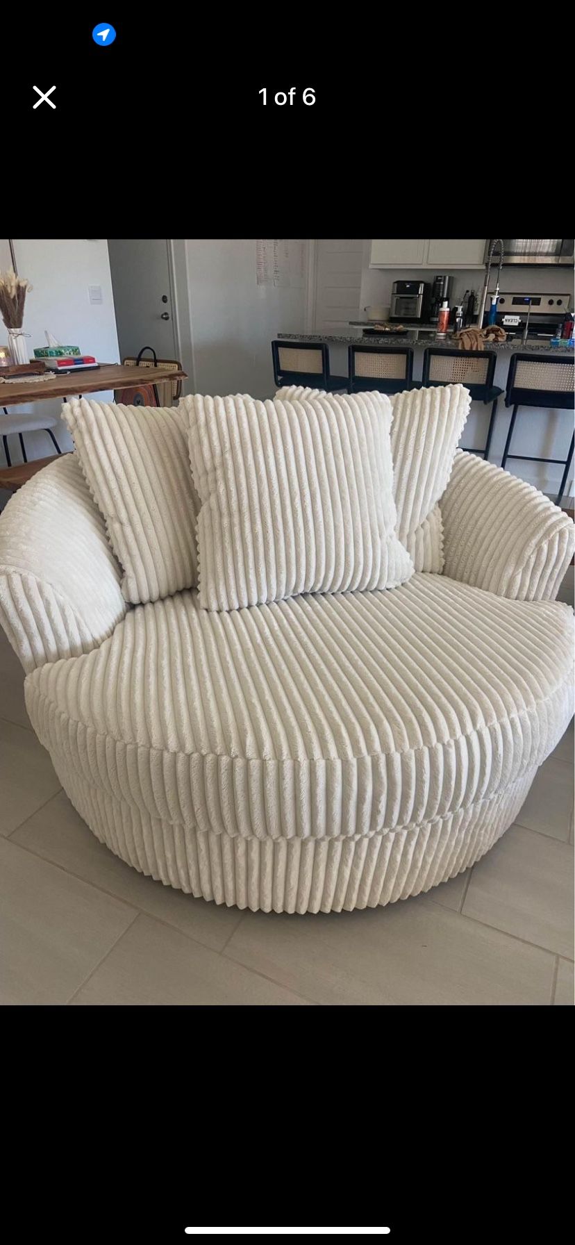 NEW Ashley Furniture Ivory Sofa Chair