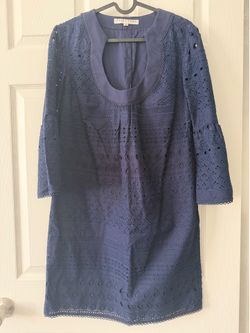 Trina Turk Navy Eyelet Dress (Size 4)