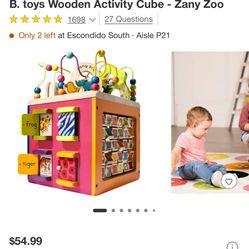 B. toys Wooden Activity Cube - Zany Zoo
