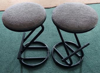 Heavy Duty Padded Stools Black Metal