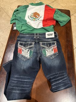 Mexico American Fighter Jeans And Shirt
