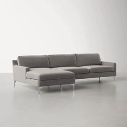 Velvet Grey Sectional From Wayfair