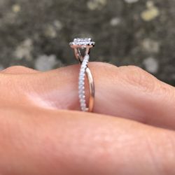 Diamond Pave Wedding Engagement Ring in 14k White Gold 