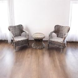 Vintage Style Charming Wicker Bistro 3 piece set