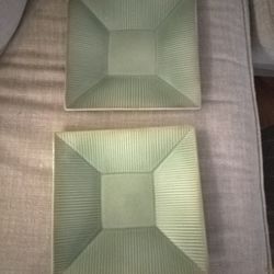 2 Large Green Plates