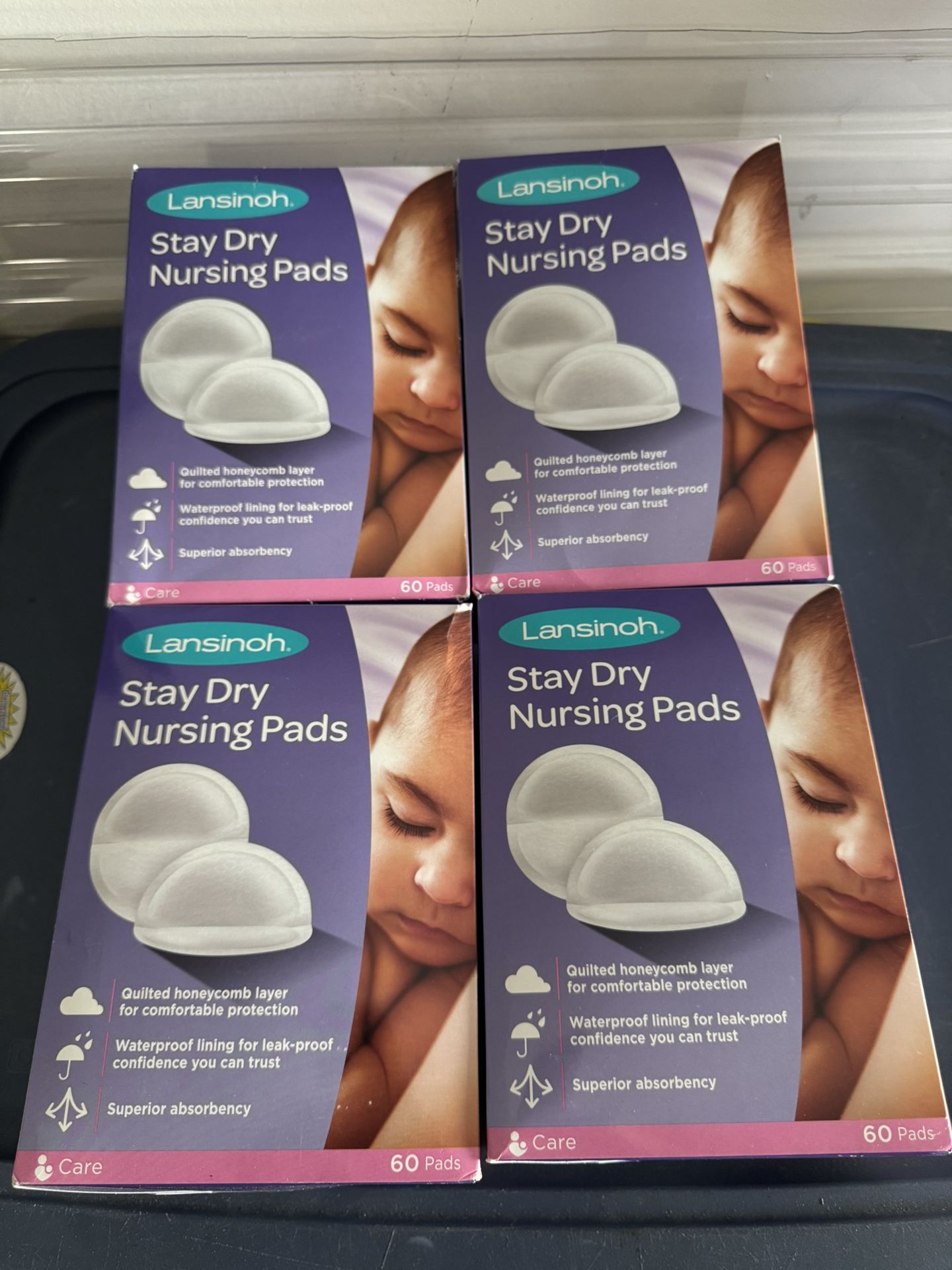 Lansinoh Stay Dry Disposable Nursing Pads, Soft and Super Absorbent Breast Pads, Breastfeeding Essentials for Moms, 240 Count (New) 4 boxes of 60 in