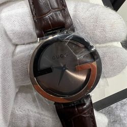 NIB Brown Interlocking G Gucci Watch