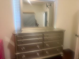 Silver Dresser with Mirror