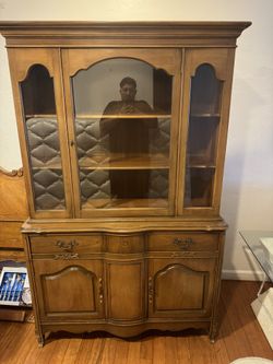Dresser With China Display Case On Top