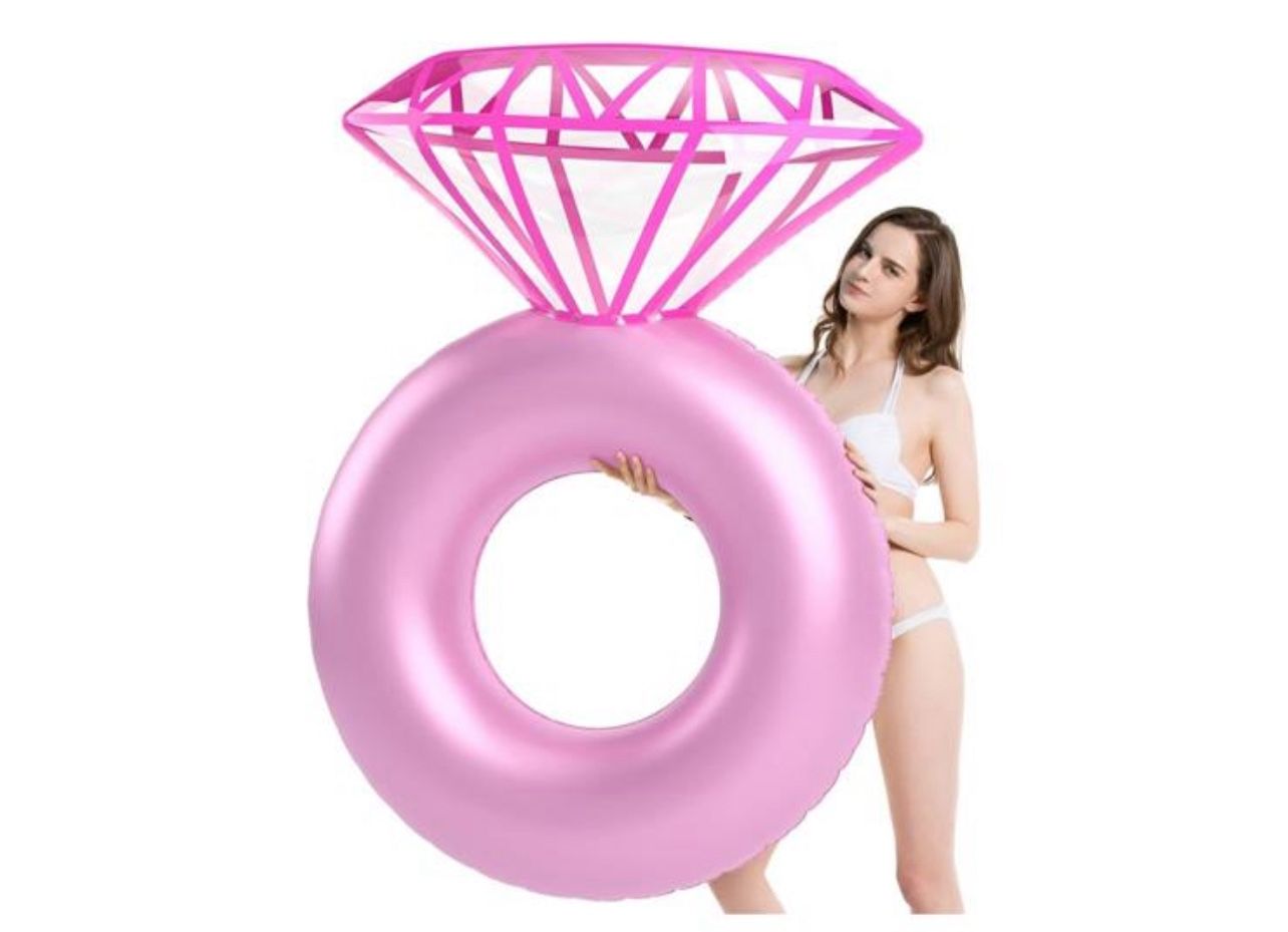 Jasonwell Inflatable Diamond Ring Pool Float - Engagement Ring Bachelorette Party Float Stagette Decorations Swimming Tube Floaty Outdoor Water Lounge