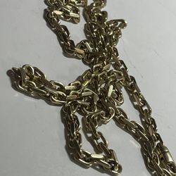 Men's 14K Gold Chain Necklace 73 Grams Rare 30" Long Beautiful Gucci Link Design 