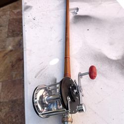 Classic Bamboo Rod and Penn Long Beach Reel - A Functioning Combination and Beautiful Wall Display