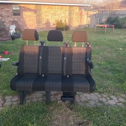 2019-2025 Mercedes Benz Sprinter Van Bench Seat 3-Person With Adjustable HeadRest.