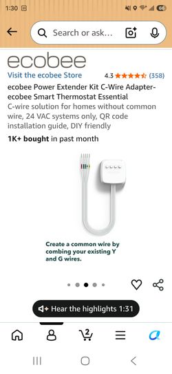 Ecobee C-Wire Power Extender-2Ea