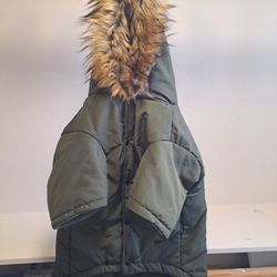 Miaododo Dog Jacket Fur Puffy Green