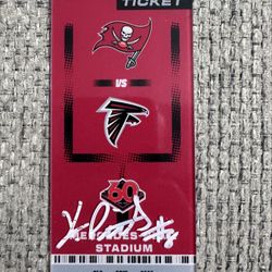 Kyle Pitts Signed Auto Acrylic Commemorative Week 1 Ticket Falcons Metabilia