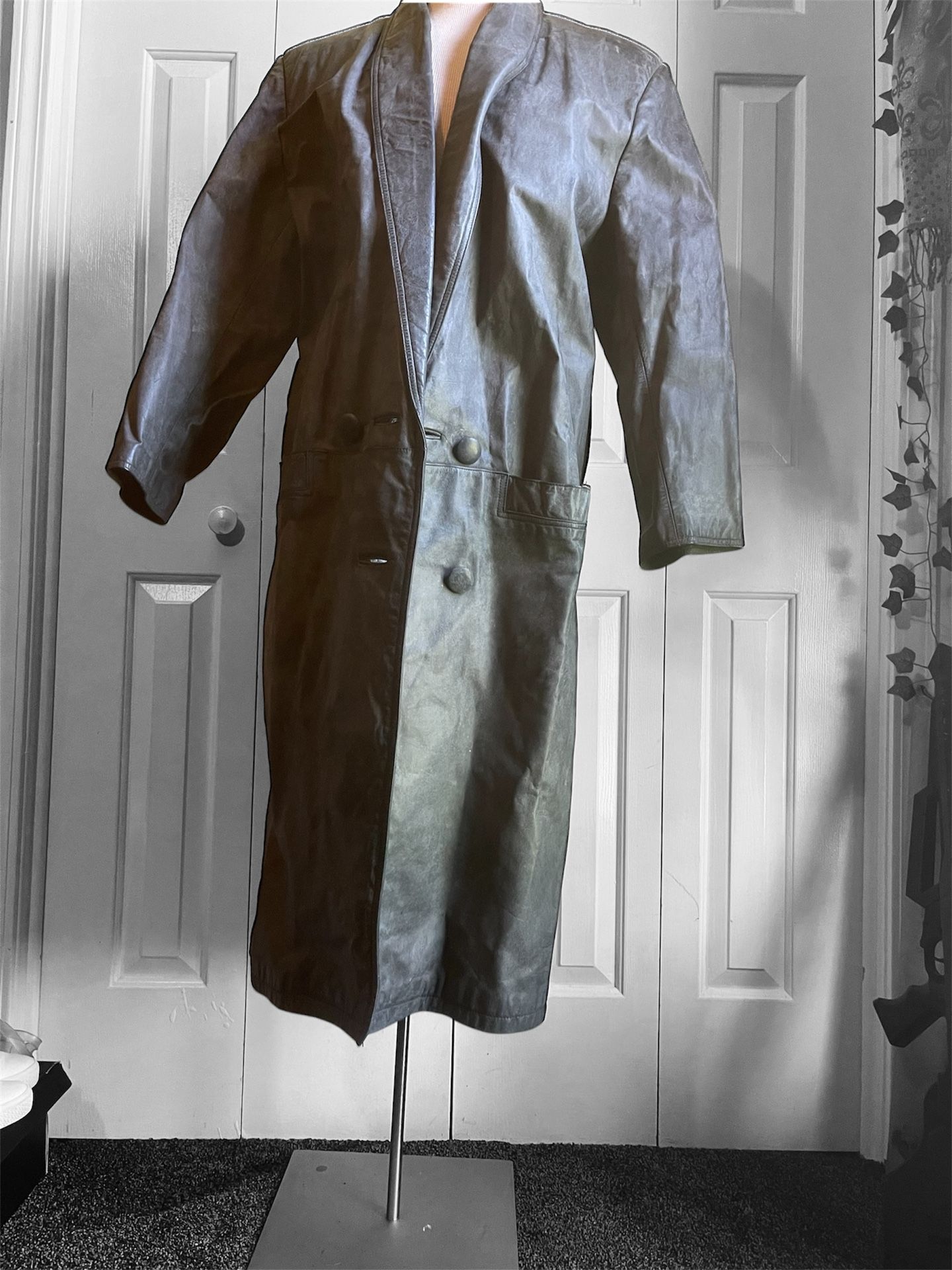 Genuine Leather Trench Coat